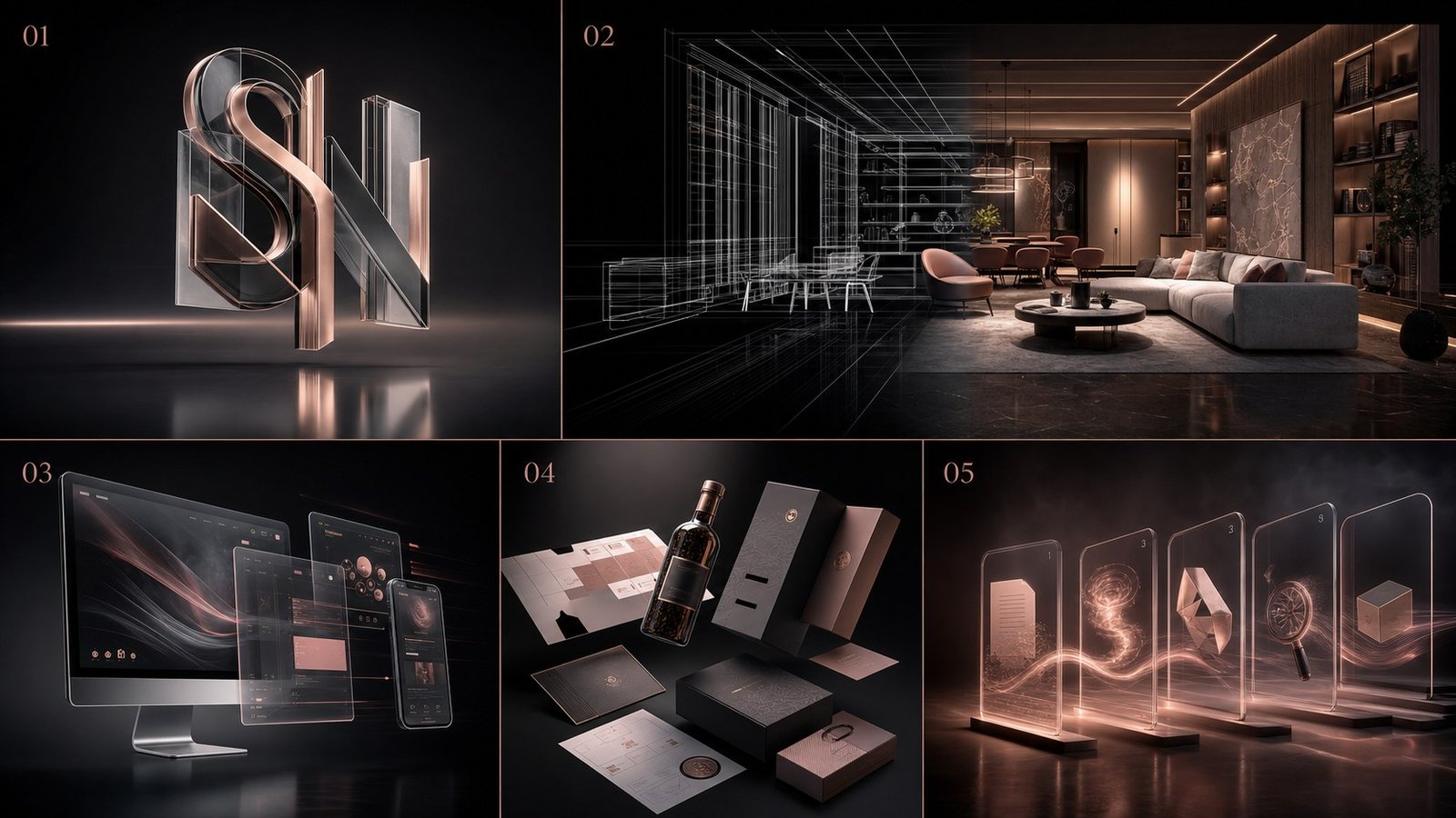 Five premium 3D visualization concepts for SNN Creative